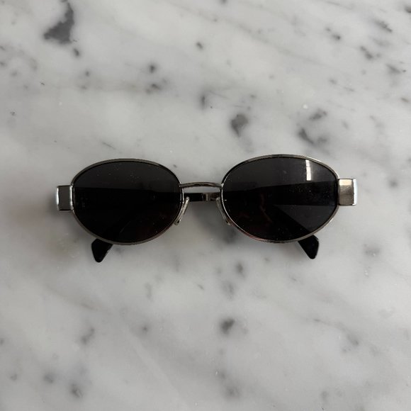 Celine Accessories - Celine Eyewear Triomphe Metal 01 oval sunglasses SILVER